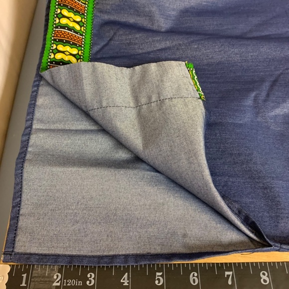 Marine dress SZ M blue shift multi color trim unique hippie bohemian causal - Picture 8 of 9